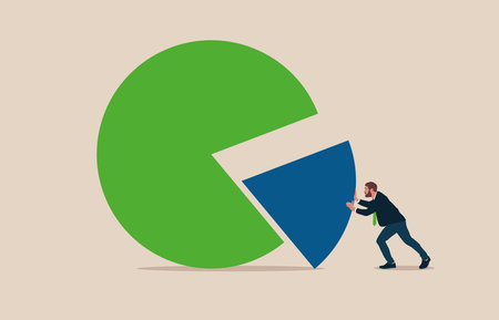 Symbol of vision, strategy, growth. Business market share ambition, vector concept. Minimal design eps10 illustration.のイラスト素材