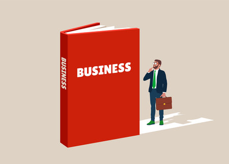 Businessman learning to business for an investment next step.のイラスト素材