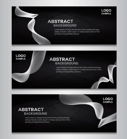 black and white banner vector design,banner design,background,line background,black background,wallpaper,web banner,wave, vector illustration,texturesのイラスト素材