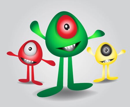 Monsters cartoon vector illustration,vector iconのイラスト素材