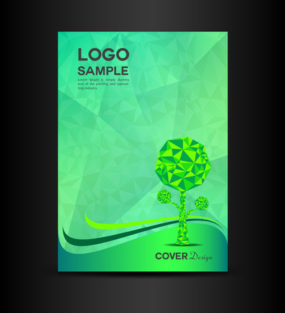 Green  Eco Cover design,illustration, Book cover design,Eco , poster, brochure, magazine cover template. Modern green leaf, environment design,Annual report coverのイラスト素材