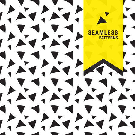 Retro memphis pattern- seamless background. Fashion 80-90s. Black and white mosaic texture. It can be used in printing packaging, website backdrop and fabric design.のイラスト素材
