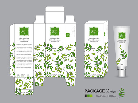 An organic packaging template vector illustration on gray background.のイラスト素材