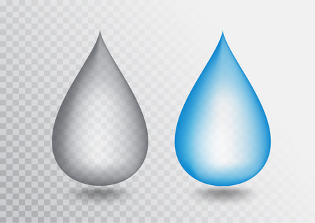 Blue droplet realistic vector illustrationのイラスト素材