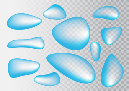 Blue droplet realistic vector illustrationのイラスト素材