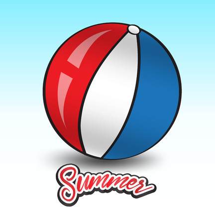 Beach ball vector illustration, vacation summer template, web iconのイラスト素材