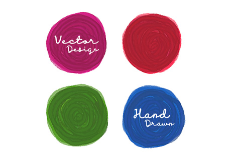 Colorful watercolor circle paint, icon design, web icon, vector illustration, drawing object, sign for cosmetics, Art abstract banner designのイラスト素材