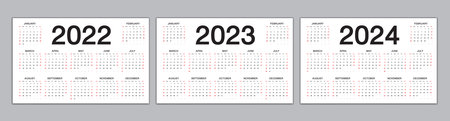Calendar 2022, 2023, 2024 year template, Simple calendar, desk calendar design, wall calendar, Week...