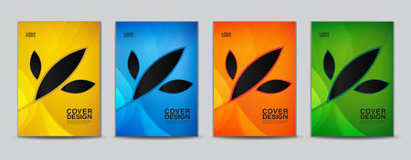 Cover design template vector, Business annual report cover design, flyer template, Brochure cover, book, presentation, vector vertical orientation, abstract wave backgroundsのイラスト素材
