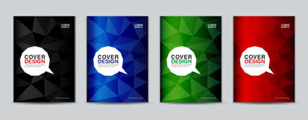 Polygon Cover design template vector, Business annual report cover design, flyer template, Brochure cover, book, presentation, vector vertical orientation, abstract polygon backgroundsのイラスト素材