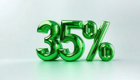 35 Percent Off Sale. 35% percent of. Special offer discount. green number 35% 3d rendering. sign for marketing, sales, discounts, promotions, financial, business, banner. 3d green number. number designの素材