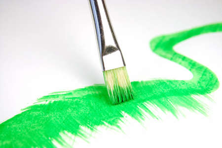 paintbrush and painted brush stroke isolated の写真素材