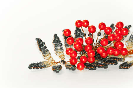 flowers of beads isolated on white backgroundの写真素材