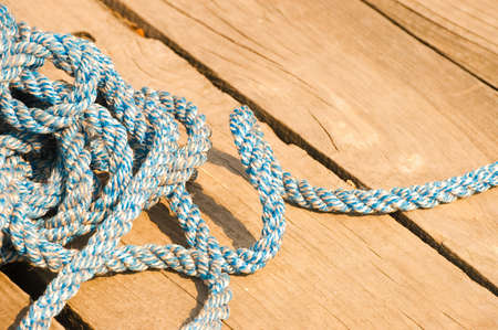 boat rope on the brown background