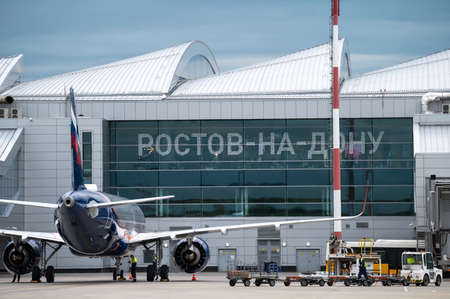 Rostov-on-Don, Russia, Platov airport - June 4, 2021: The building of the new modern international airport Platovのeditorial素材