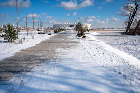 Rostov-on-Don, Russia - December 21, 2021: modern football stadium Rostov Arenaのeditorial素材