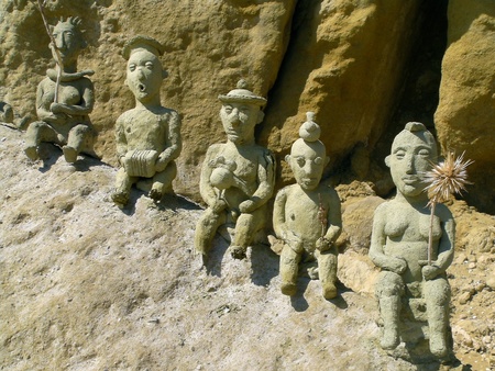 Beach art on Red Beach near Matala