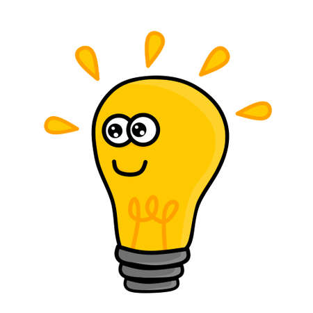 cute light bulb character designのイラスト素材