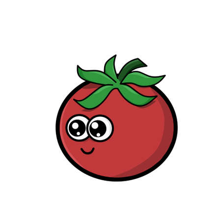 red tomato fruit designのイラスト素材