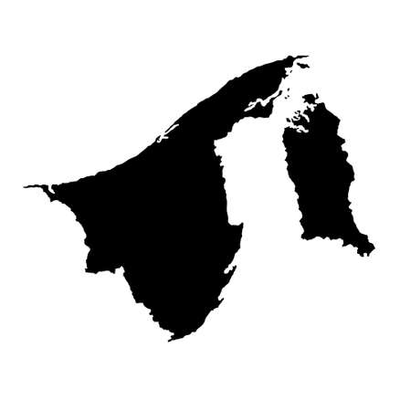 design silhouette black state map of Brunei Darussalamのイラスト素材