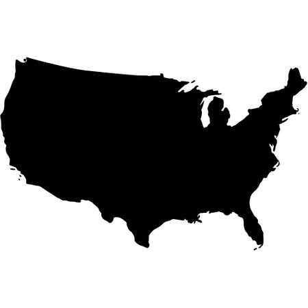 black silhouette design map of American countryのイラスト素材