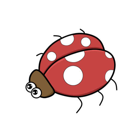 cute red beetle designのイラスト素材