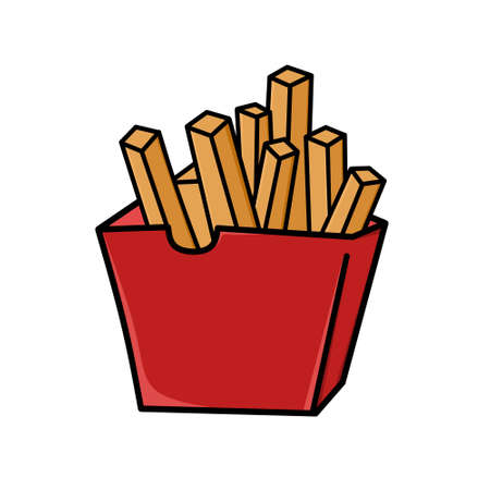 French fries design on containerのイラスト素材