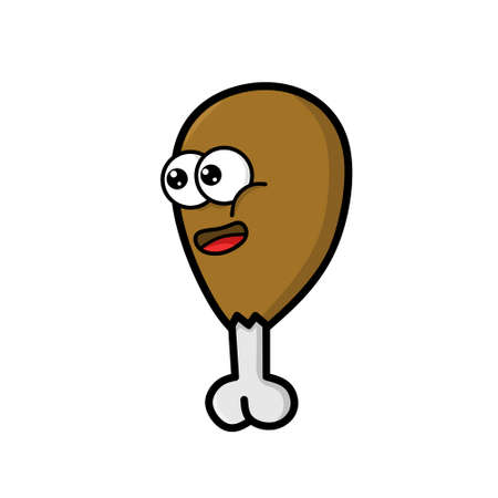 cute fried chicken designのイラスト素材