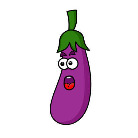 cute eggplant character designのイラスト素材
