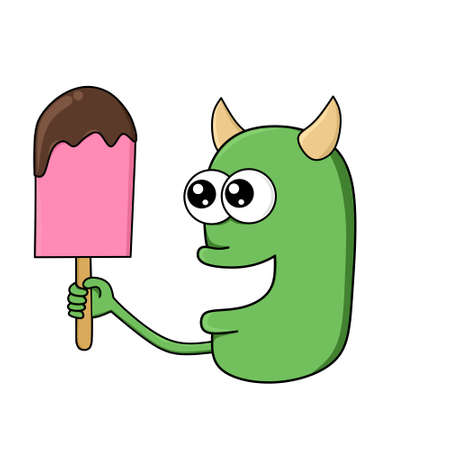 vecktor monster logo design with ice creamのイラスト素材