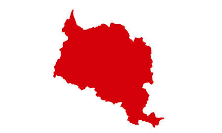 silhouette of red city map Chungju in South Korea on a white backgroundのイラスト素材