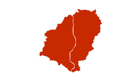 red silhouette of city map of Seongnam in South Korea on white backgroundのイラスト素材