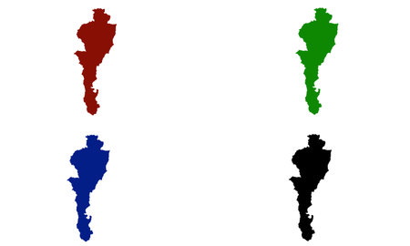 silhouette map of the city of Valledupar in Colombiaのイラスト素材