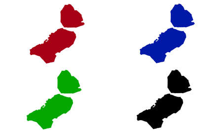 Silhouette of a map of the province of Flevoland in the Netherlands inのイラスト素材