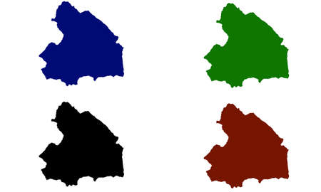 silhouette map of the city of Emmen in the Netherlandsのイラスト素材