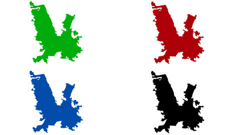 Chihuahua city map silhouette in Mexicoのイラスト素材