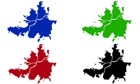 silhouette map of the city of Culiacan in Mexicoのイラスト素材