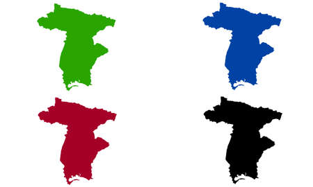 silhouette map of the city of Udine in Italyのイラスト素材