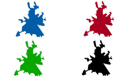Novara city map silhouette in Italyのイラスト素材