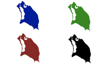 design silhouette map of the island of Barbuda in East Caribbeanのイラスト素材