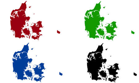 design silhouette map of Denmark in Europeのイラスト素材