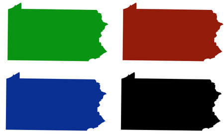State of Pennsylvania map silhouette design in USAのイラスト素材
