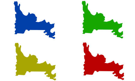 Ogun city map silhouette design in Nigeriaのイラスト素材