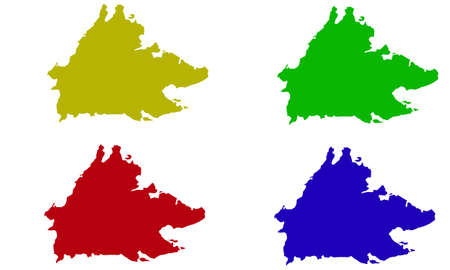 SABAH map colorful silhouette on white backgroundのイラスト素材
