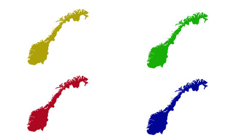 Norway country map silhouette in europeのイラスト素材