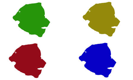 silhouette map of Kumasi city in Ghanaのイラスト素材