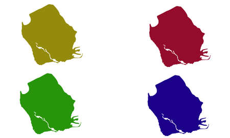 silhouette map of Sekondi-Takoradi city in ghanaのイラスト素材