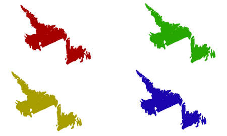 Newfoundland Province map silhouette in Canadaのイラスト素材