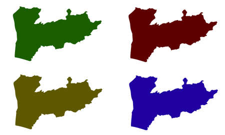 silhouette map of Farah Province in Afghanistanのイラスト素材