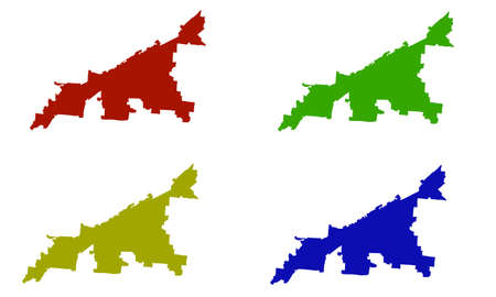Cleveland city map silhouette in ohioのイラスト素材